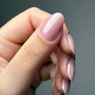 Dewdrop Chrome Powder nail close-up