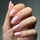 Dewdrop Chrome Powder applied over Powder Pink BUILD & BOOST